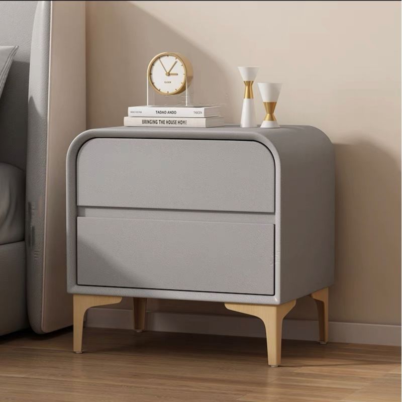 2023年新款收納簡約現代兒童牀頭櫃軟包奶油風免安裝牀頭櫃家用