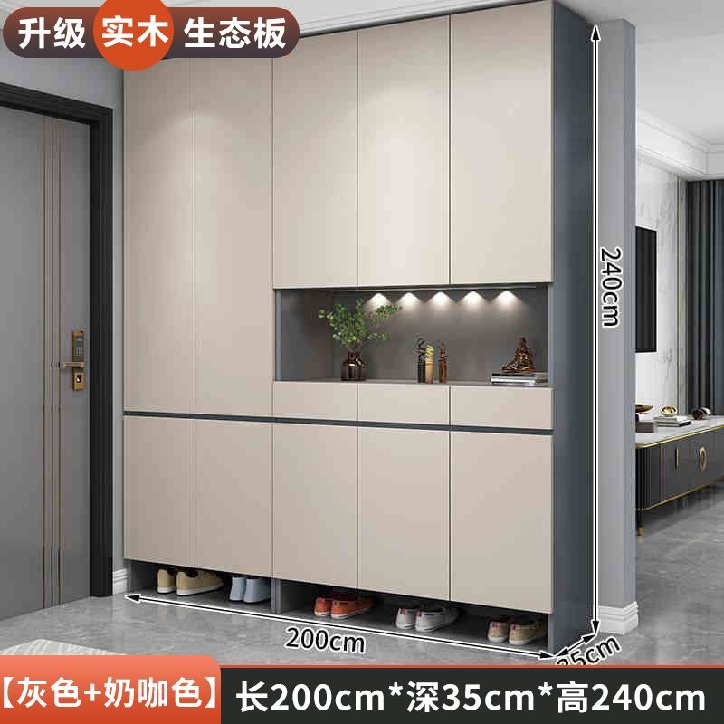 實木鞋櫃家用門口玄關櫃儲物櫃一體簡約大容量坐凳衣帽入戶玄關櫃