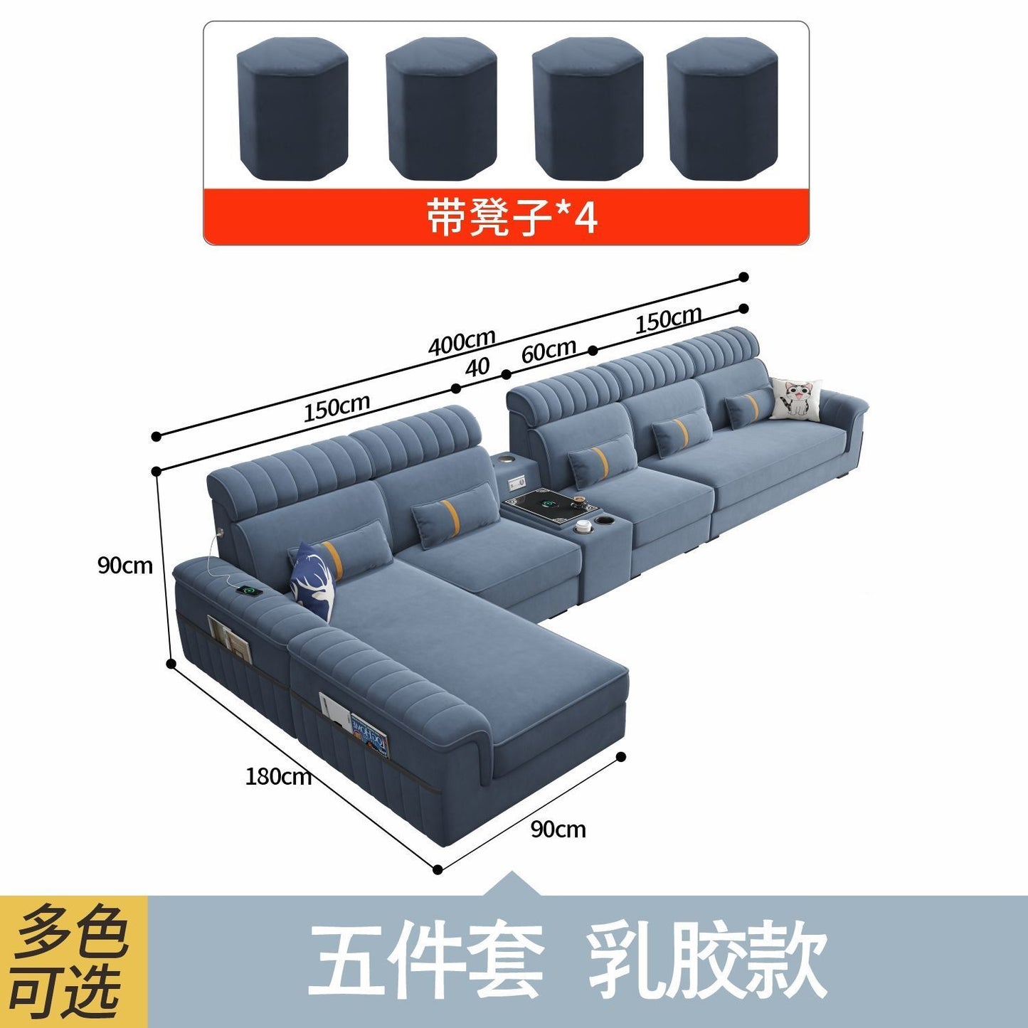 廣東佛山2025新款貓抓絨布客廳沙發大中小戶型多功能免洗布藝沙發