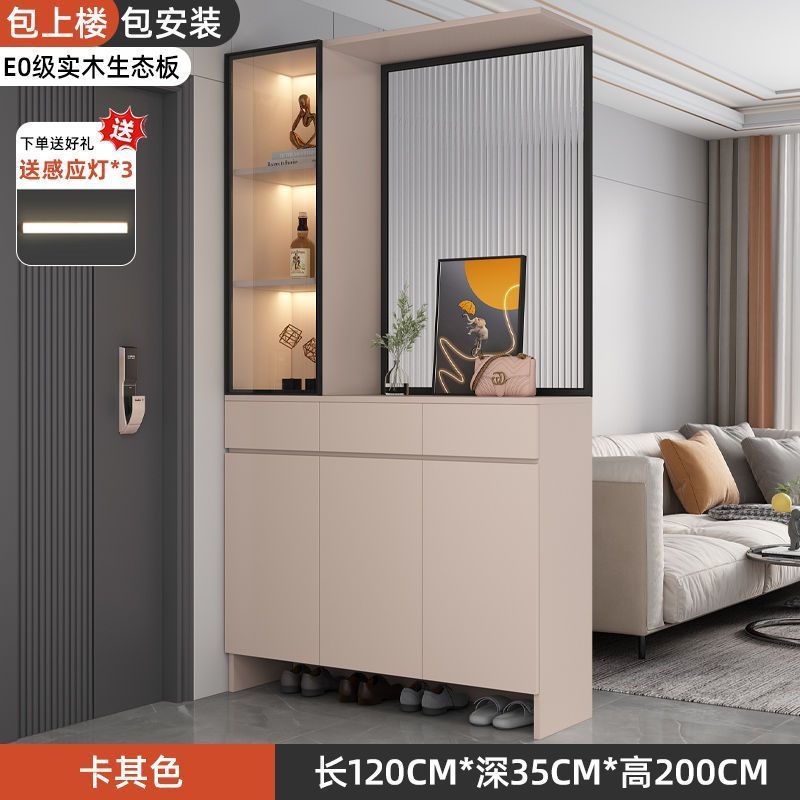 玄關櫃入戶門口鞋櫃靠牆客廳輕奢玻璃酒櫃屏風隔斷櫃家用儲物櫃子