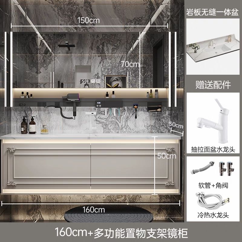 美式衛生間歐式洗臉盆1.8雙人牀現代簡約浴室櫃主臥洗漱組合