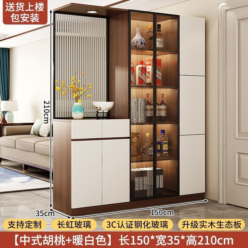 實木入戶玄關櫃鞋櫃一體客廳隔斷屏風櫃正對門儲物門廳櫃中古定製