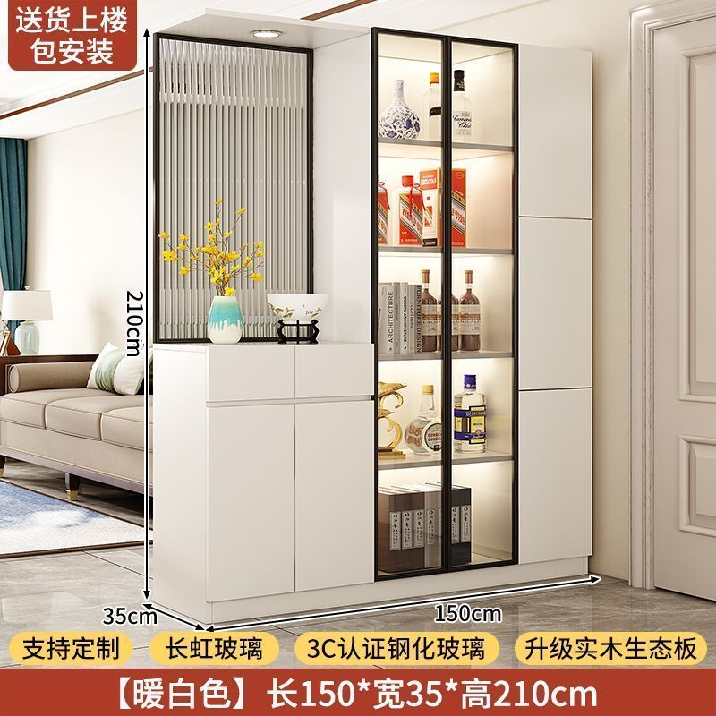 實木入戶玄關櫃鞋櫃一體客廳隔斷屏風櫃正對門儲物門廳櫃中古定製