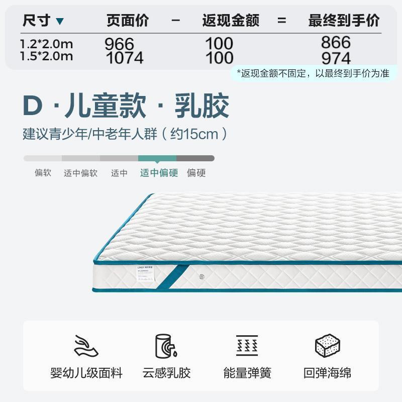 【限量搶購】睡眠獨立彈簧牀墊記憶棉軟墊可拆洗捲包
