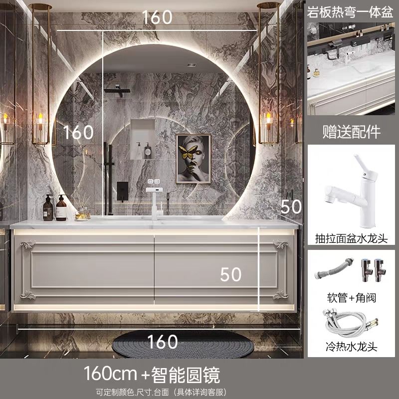 美式衛生間歐式洗臉盆1.8雙人牀現代簡約浴室櫃主臥洗漱組合