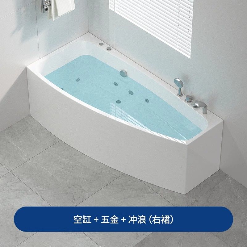 小戶型恆溫獨立式衝浪衛生間按摩亞克力浴缸家用三角形成人浴盆