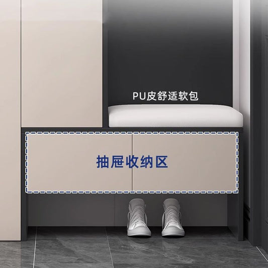 鞋櫃輕奢進門玄關櫃帶換鞋凳家用門口客廳現代簡約定製儲物收納櫃