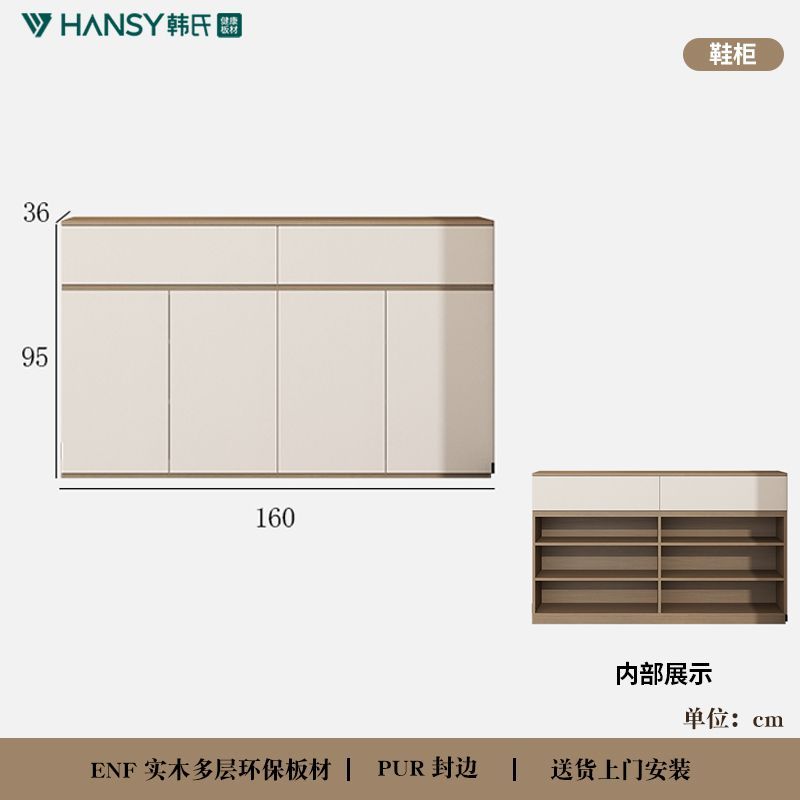 實木復古奶油風餐邊櫃鞋櫃一體靠牆客廳轉角收納儲物櫃置物櫃定製