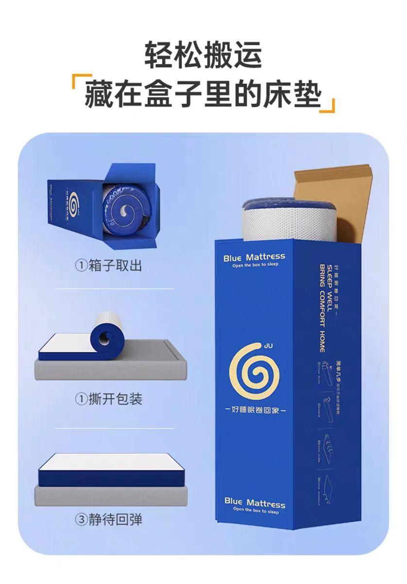 小藍盒記憶棉卷包盒子高箱牀墊席夢思家用壓縮薄款彈簧軟硬12/15