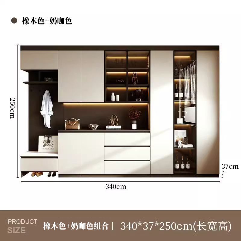 實木入戶門口鞋櫃家用餐邊櫃2025新款玄關櫃鞋櫃收納櫃一體靠牆