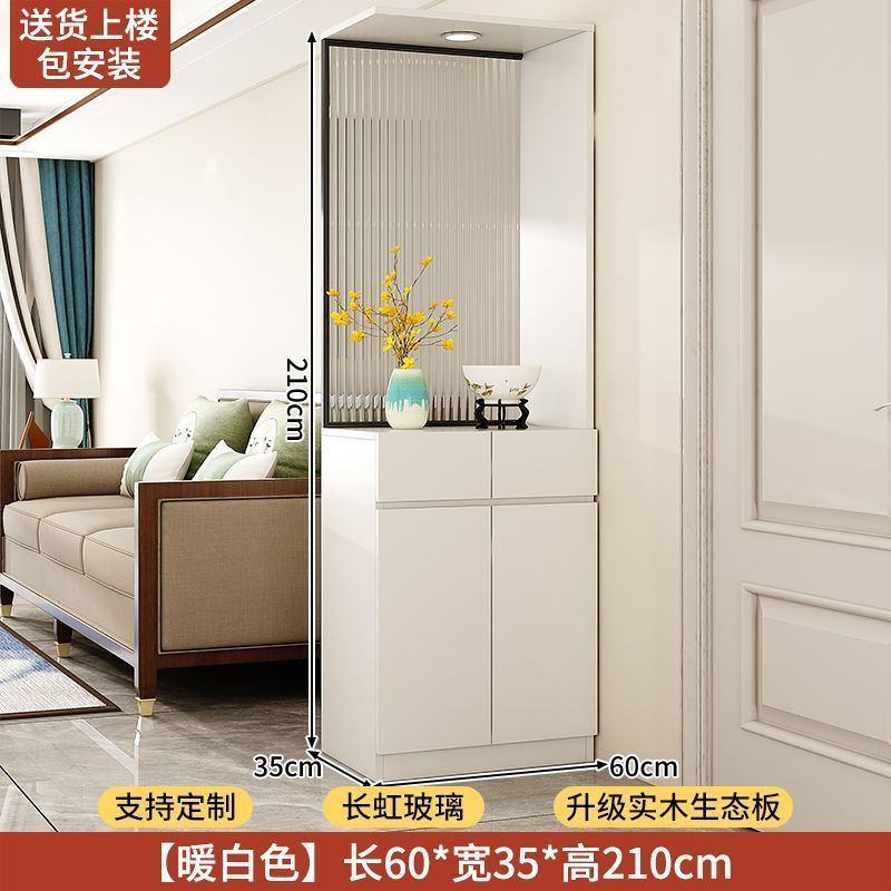 實木入戶玄關櫃鞋櫃一體客廳隔斷屏風櫃正對門儲物門廳櫃中古定製