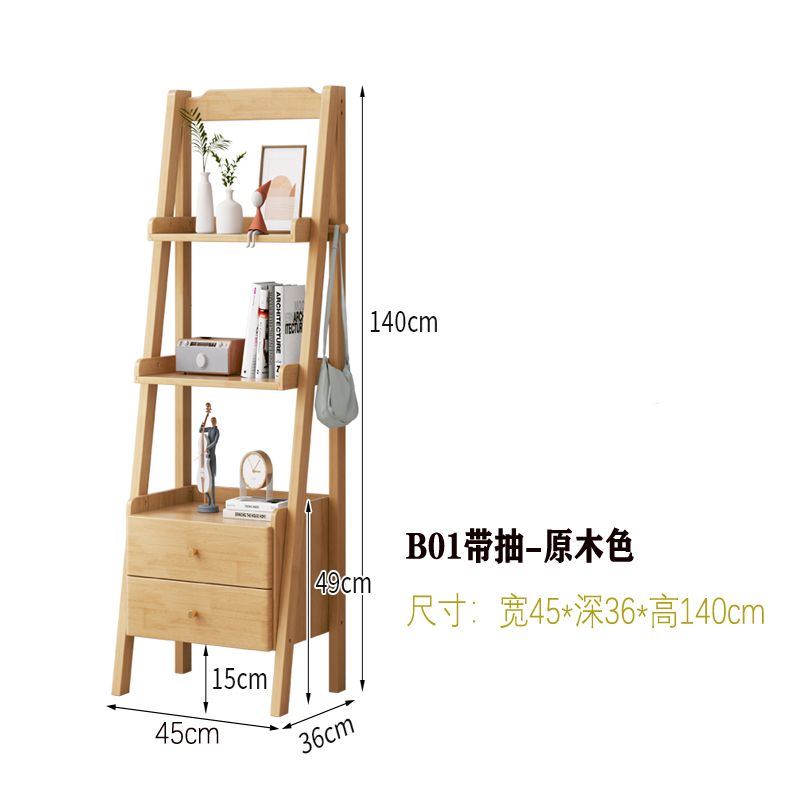 全實木牀頭櫃書架組合牀頭臥室房間展廳客廳儲物收納置物落地書架