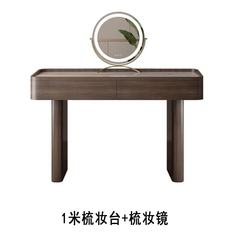 高端意式極簡收納鬥櫃梳妝檯一體高端意式極簡主臥室伸縮化妝桌子