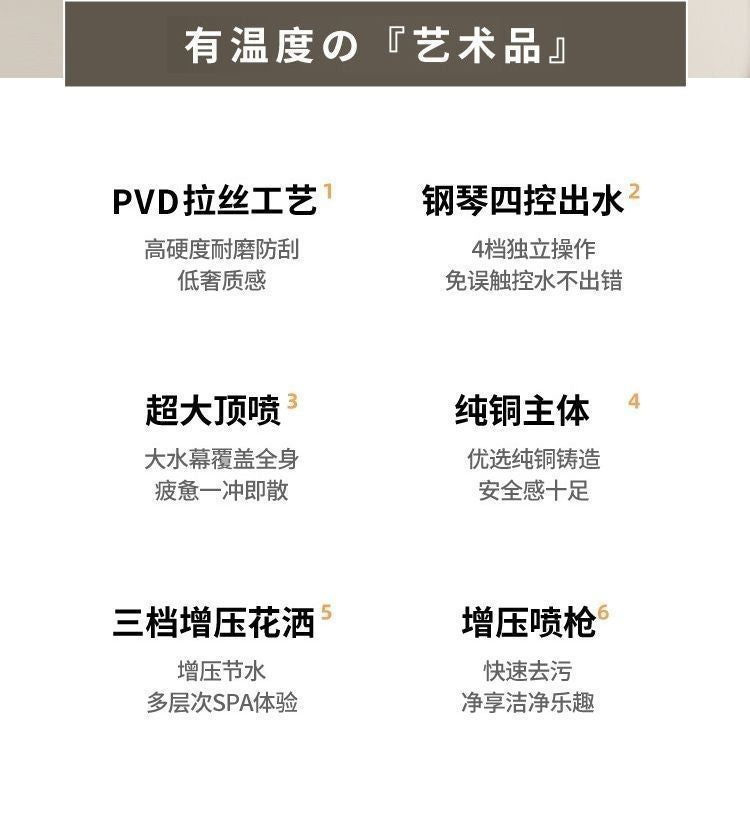 鋼琴衛生間套裝全銅恆溫數顯家用沐浴洗澡增壓淋浴花灑噴頭浴室