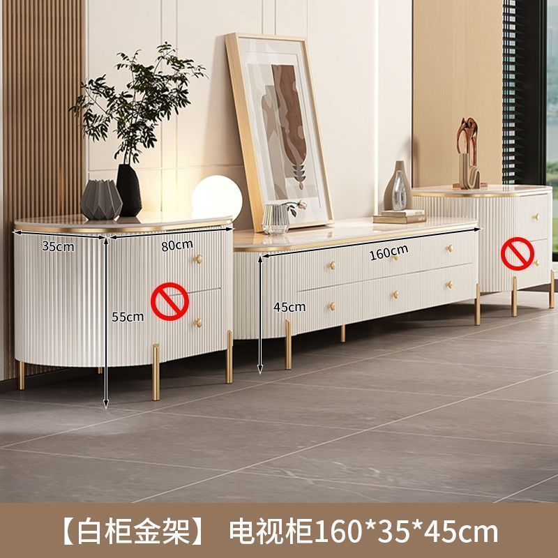 岩板茶几客厅家用2024新款轻奢高级感桌网红小户型椭圆茶几电视柜