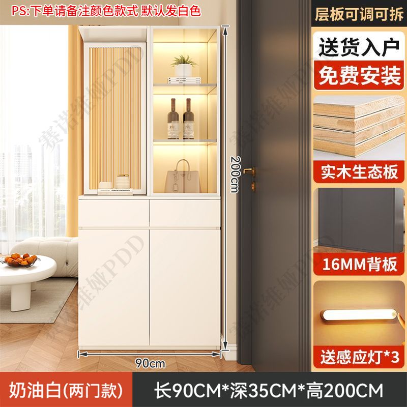 實木鞋櫃入戶正對門口屏風隔斷客廳遮擋儲物玄關櫃輕奢靠牆置物櫃