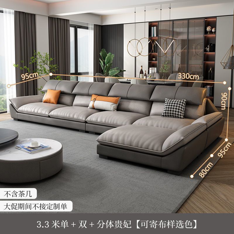北歐免洗輕奢科技布沙發現代簡約客廳直排貴妃布藝乳膠貓爪皮沙發
