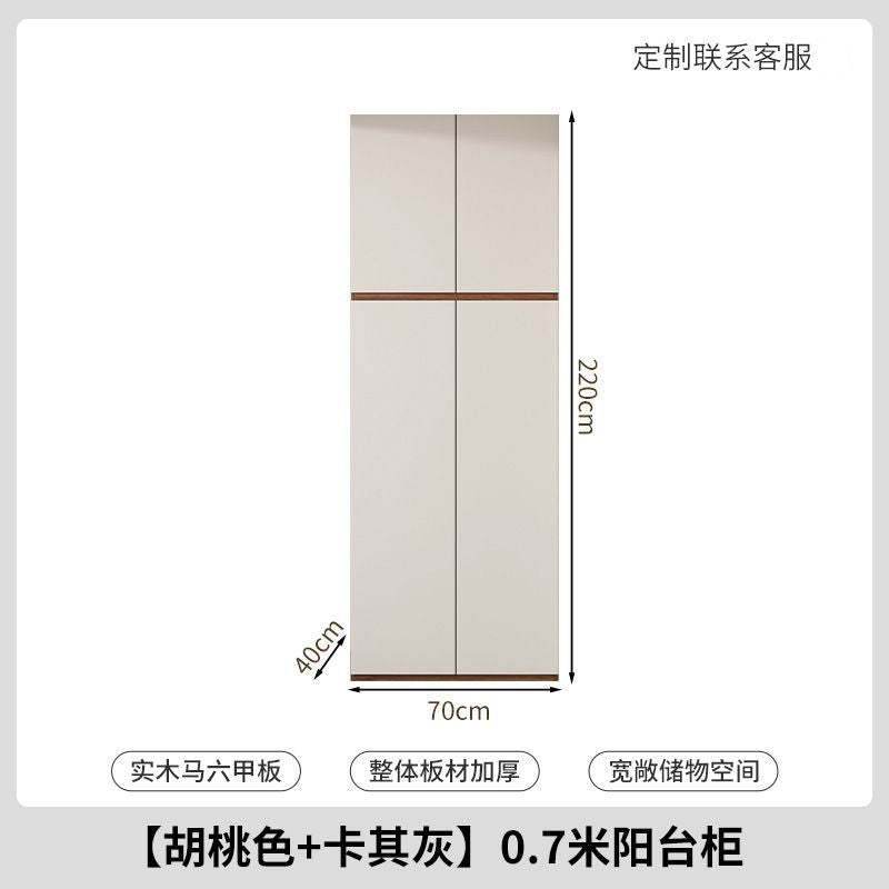 實木陽臺櫃小戶型定製掃地機器人防水防曬大容量雜物儲物收納鞋櫃