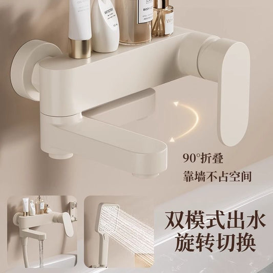 JMONWV奶油全銅白色淋浴花灑套裝衛生間家用增壓簡易沐浴分體浴缸
