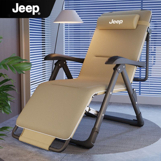 JEEP吉普户外折叠床折叠躺椅午休午睡露营折叠椅便携办公室可折叠