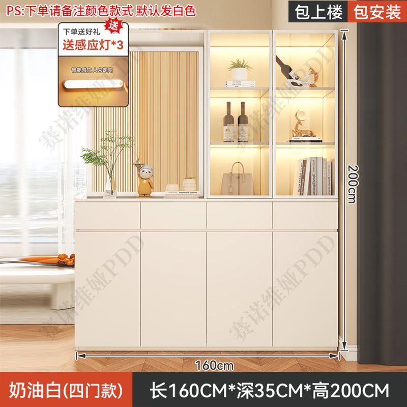 實木鞋櫃入戶正對門口屏風隔斷客廳遮擋儲物玄關櫃輕奢靠牆置物櫃