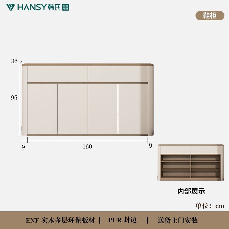 實木復古奶油風餐邊櫃鞋櫃一體靠牆客廳轉角收納儲物櫃置物櫃定製