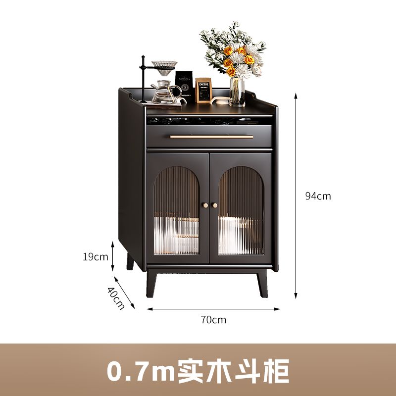 法式黑色電視櫃茶几邊櫃組合實木烤漆小戶型客廳美式高級電視機櫃