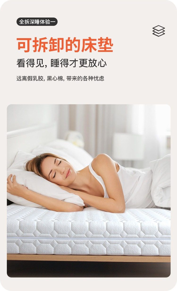 壓縮捲包獨立袋彈簧牀墊席夢思家用乳膠全拆式牀墊零壓記憶棉