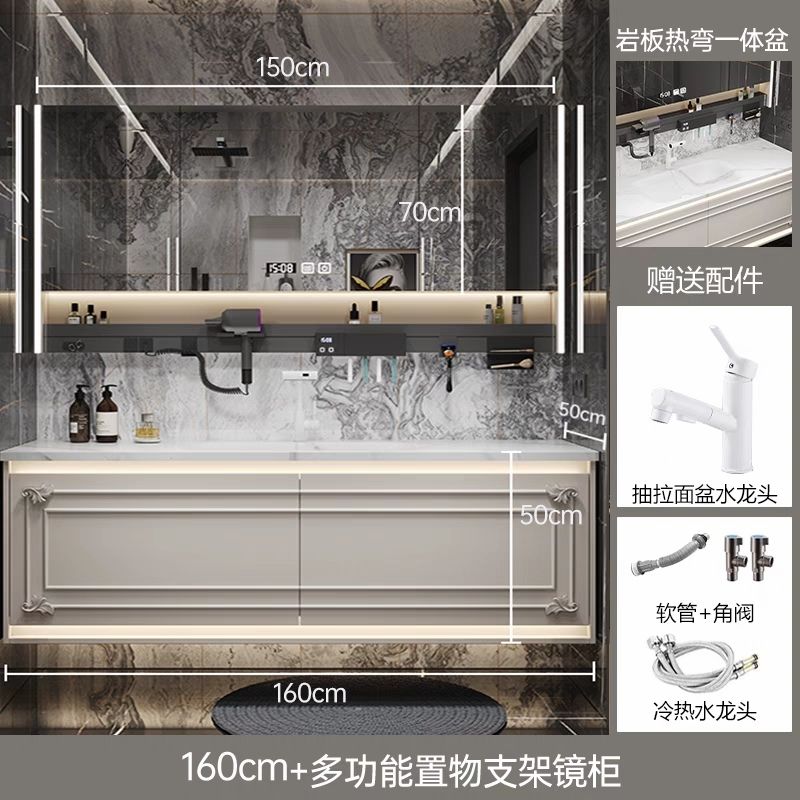 美式衛生間歐式洗臉盆1.8雙人牀現代簡約浴室櫃主臥洗漱組合