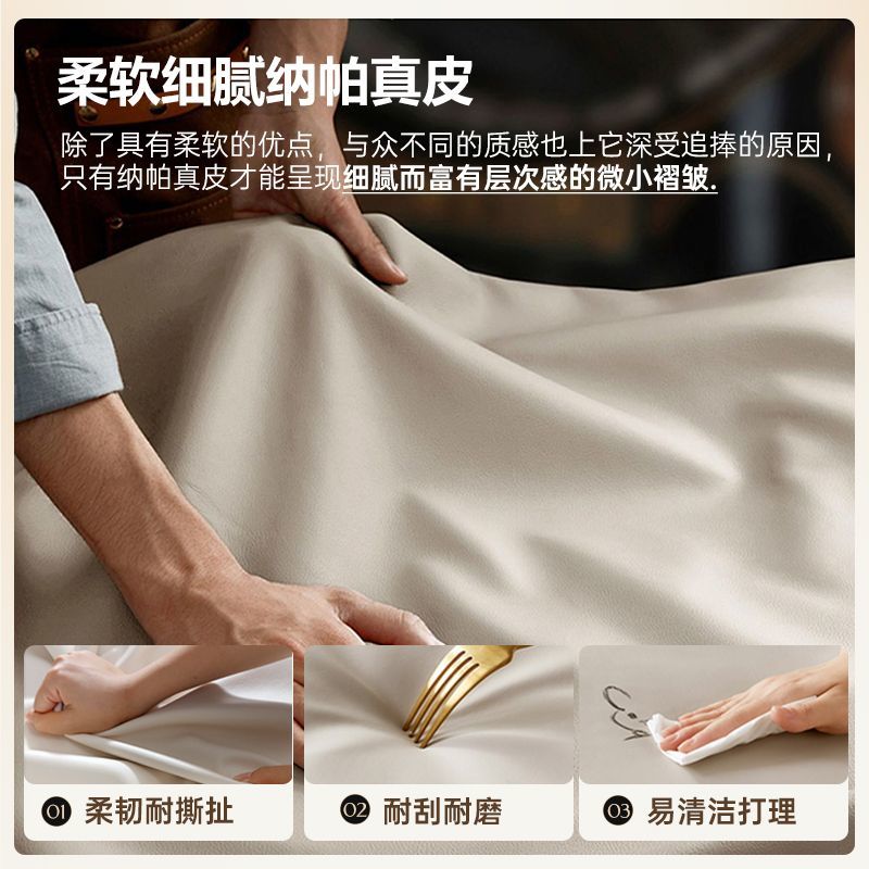 小銀子輕奢免洗納帕真皮沙發牀小戶型儲物摺疊兩用多功能貴妃沙發