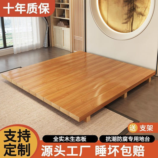 日式榻榻米实木床阳台落地单人矮床民宿地台简易床架骨架支持定制