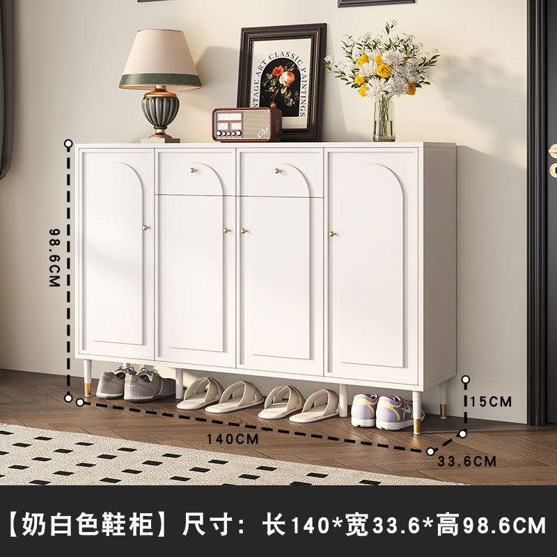 法式現代簡約黑色鞋櫃家用門口大容量入戶玄關一體儲物櫃收納新款