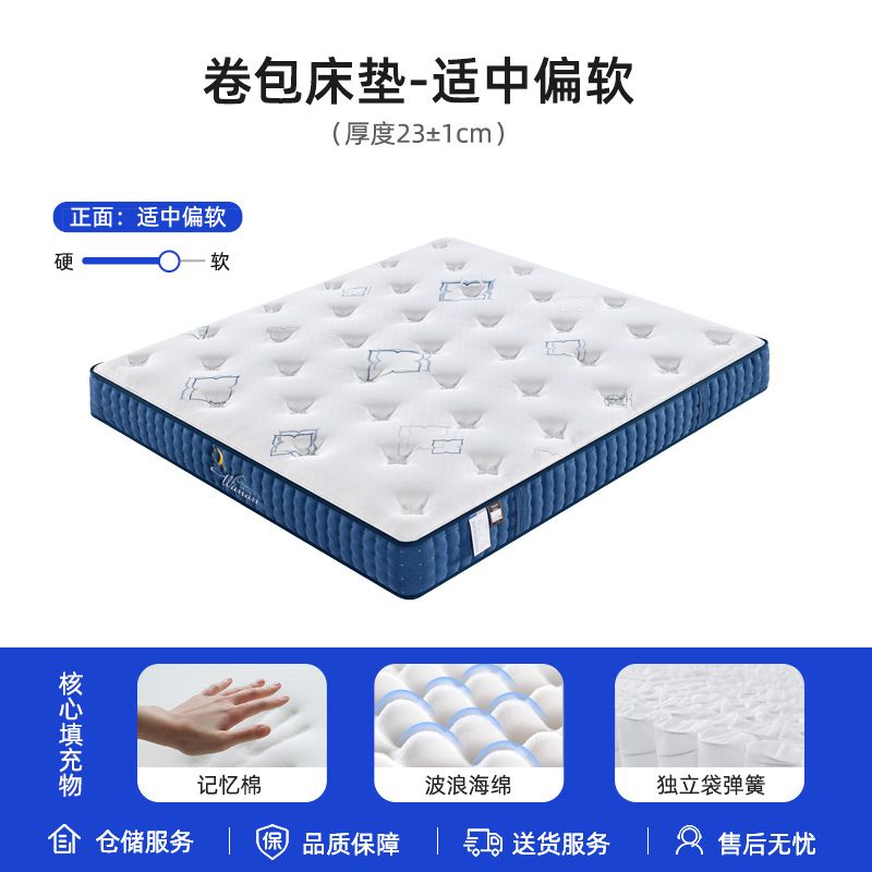 晚安牀墊盒子牀墊捲包乳膠彈簧軟墊家用記憶棉1.8米席夢思壓縮