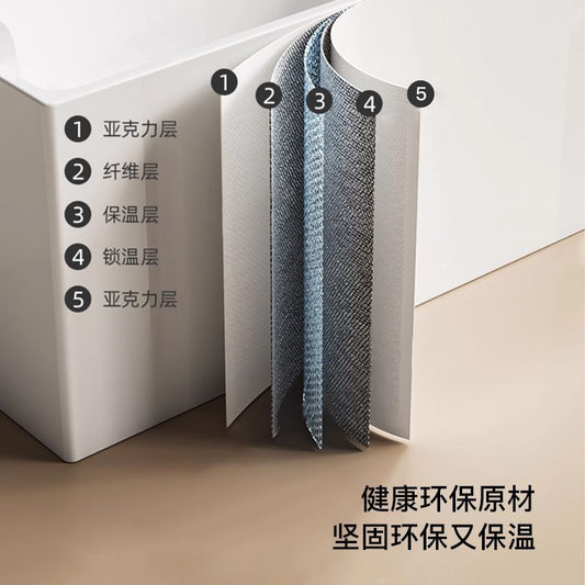 東鵬亞克力扇形衝浪浴缸獨立式家用成人小戶型加熱弧形按摩浴盆