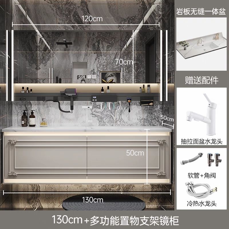 美式衛生間歐式洗臉盆1.8雙人牀現代簡約浴室櫃主臥洗漱組合