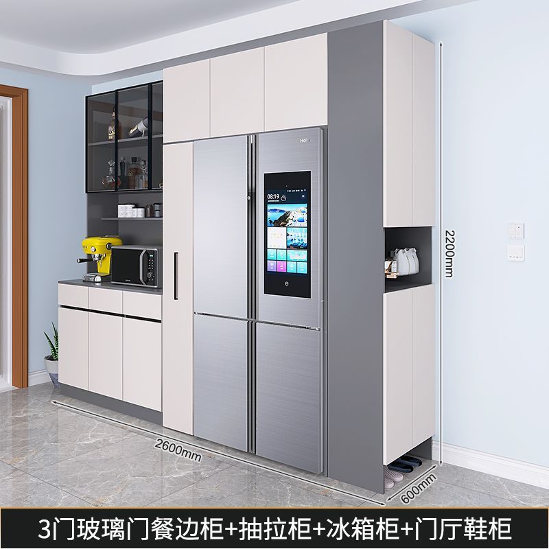 巧幫手餐邊櫃酒櫃一體靠牆高櫃嵌入式冰箱櫃鞋櫃客廳廚房儲物櫃子