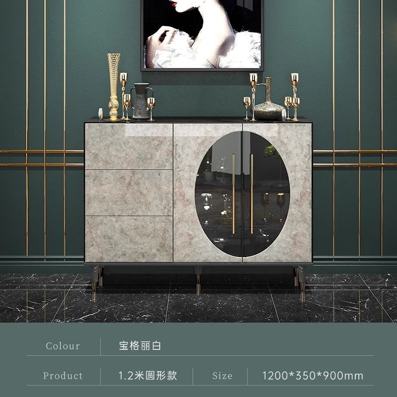 意式輕奢極簡餐邊櫃客廳靠牆玄關儲物櫃現代高檔家用茶水櫃子定製