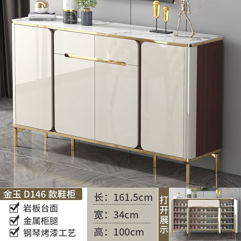 轻奢岩板鞋柜家用门口大容量收纳储物柜多功能入户门口客厅隔断柜