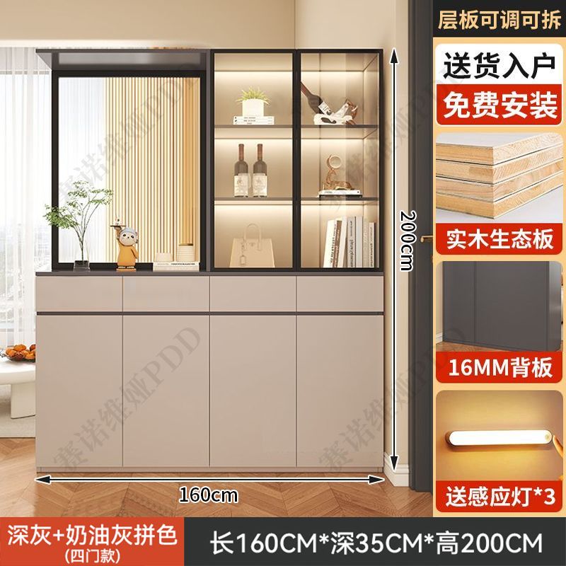 實木鞋櫃入戶正對門口屏風隔斷客廳遮擋儲物玄關櫃輕奢靠牆置物櫃