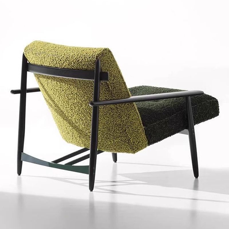 意式極簡新款輕奢布藝臥室洽談椅子中古風北歐單人椅客廳椅洽談椅
