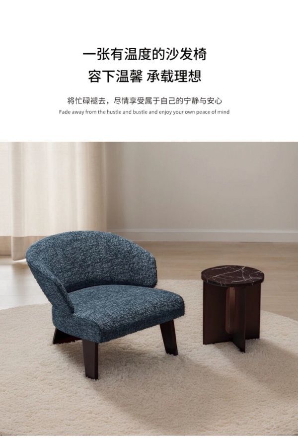 意式輕奢可躺休閒椅懶人現代極簡布藝沙發客廳陽臺創意設計師單椅