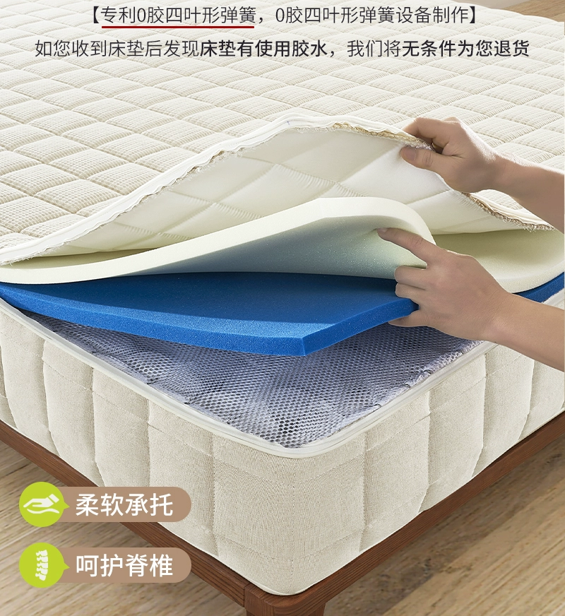 家用軟墊牀墊1.8m記憶綿席夢思壓縮捲包獨立彈簧護脊乳膠牀墊批發