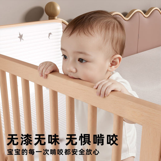 睿寶嬰兒牀兒童拼接牀可移動牀邊牀小牀多功能搖籃牀拼接大牀