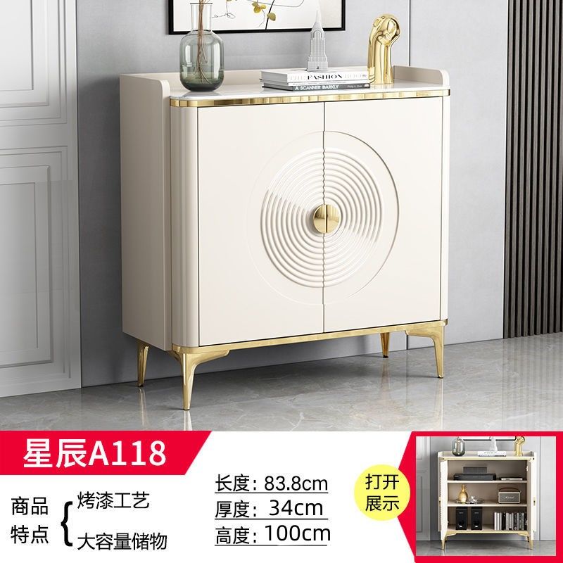 2024新款入戶鞋櫃家用門口輕奢巖板靠牆鞋櫃客廳隔斷櫃現代玄關櫃