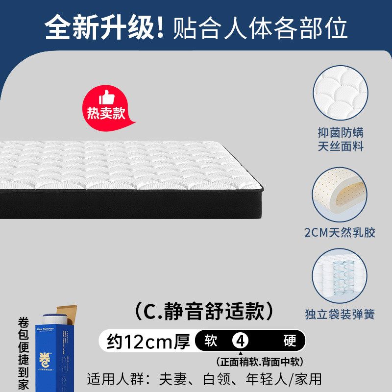 記憶棉盒簧牀墊家用臥室12/15CM捲包壓縮乳膠酒店軟墊名牌