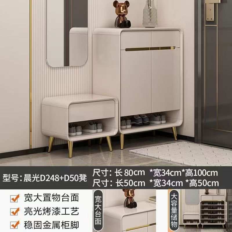新款烤漆門口鞋櫃玄關輕奢家用靠牆收納大容量現代簡約入戶儲物櫃