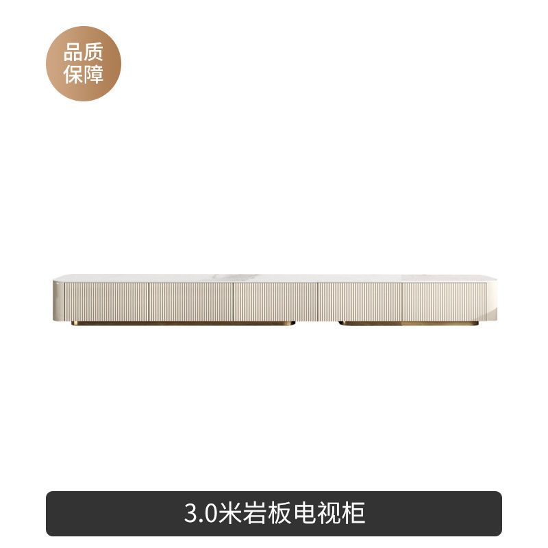 輕奢巖板電視櫃現代簡約客廳2022年新款小戶型網紅圓茶几地櫃組合