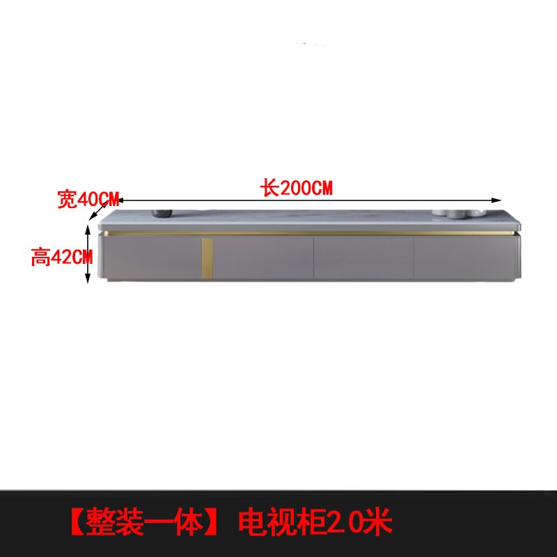 輕奢巖板微晶石茶几電視櫃組合現代簡約方形茶几客廳家用小戶型