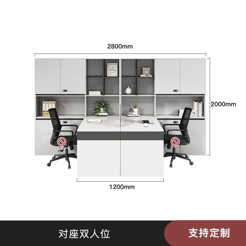 办公桌椅组合办公桌职员桌双人高柜屏风财务桌简约现代办公室工位
