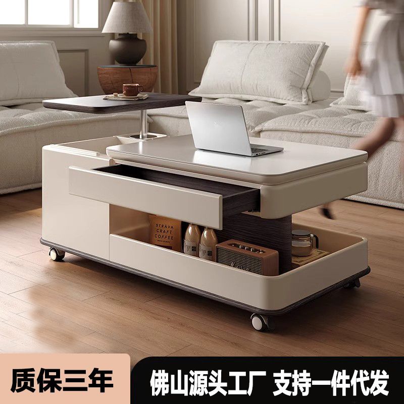 客厅茶几家用泡茶现代简约功夫轻奢高级新款可移动岩板多功能小桌